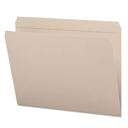 File Folders, Straight Cut, Reinforced Top Tab, Letter, Gray, 100/Box