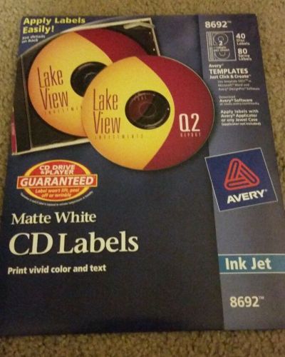 Avery Matte White CD/DVD Labels 40 labels/pk 8692