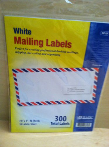 Bazic 300 LABELS each pack 1&#034; X 2 5/8&#034; White Mailing