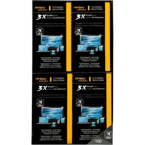 Antec 3x wipes 100p 100ct cleaning wipes 3x clean for sale