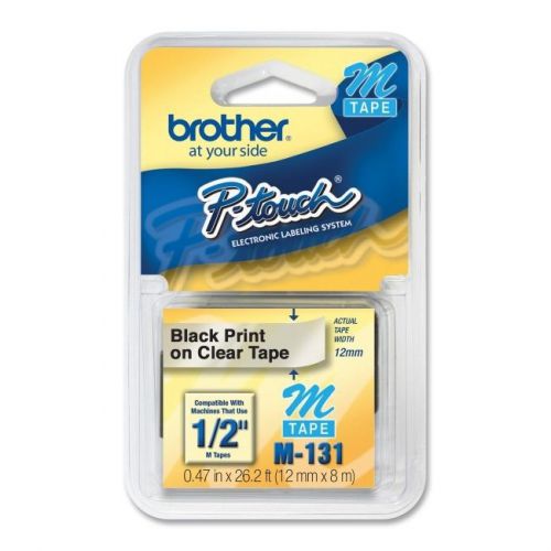 BROTHER INT L (SUPPLIES) M131  1/2IN BLACK ON CLEAR