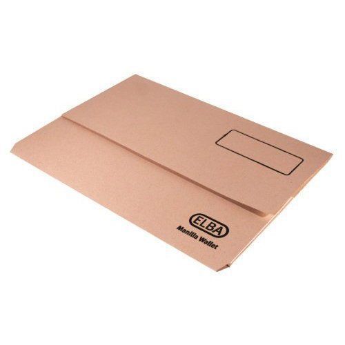 Elba Document Wallet Half Flap 285gsm Capacity 32mm A4 Buff Ref 21142 [Pack of50