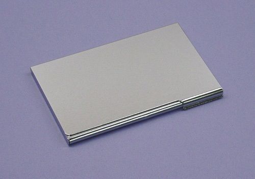 Lightweight Aluminium business card holder - QTY: 2x Silver holders