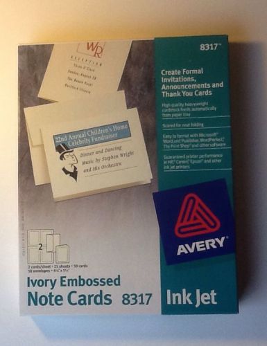 Avery 8317 Ivory Embossed Note Cards for Ink Jet Printers - Makes 48 Cards