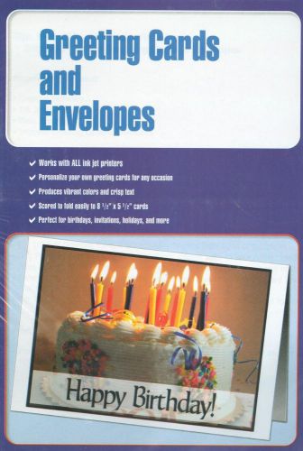 50 Blank Inkjet/Laser/Copier Greeting Cards With Envelopes, White
