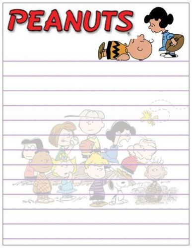 PEANUTS NOTE PAD. CHARLIE BROWN, SNOOPY. MAGNETIC BACK.....FREE SHIPPING