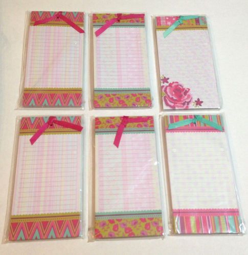 Michaels&#039; List Pad Notepad Magnetic Lot of 6 by Michaels&#039;  Floral 4x8 NEW