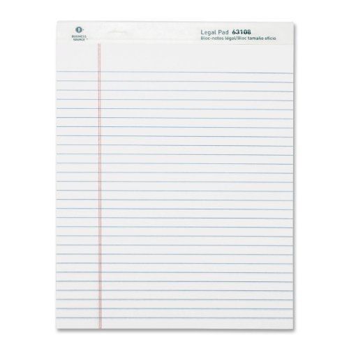 Business Source Legal Ruled Pad - 50 Sheet - 16 Lb - Legal/wide Ruled (bsn63108)