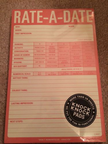 RATE-A-DATE Brand New Knock Knock Pads 59 sheets FUNNY