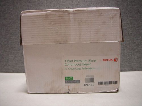 Xerox 1 Part Premium Blank Continuous Paper 2300 Sheets 9.5 x 11, 1/2&#034; Clean Edg
