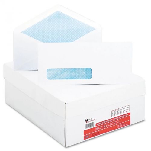 Office impressions, security tinted window envelopes, #10, white, 500/box for sale