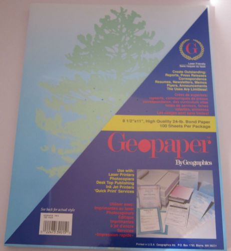 Geopaper Letterhead Stationary 100 pages Tree Blue Green