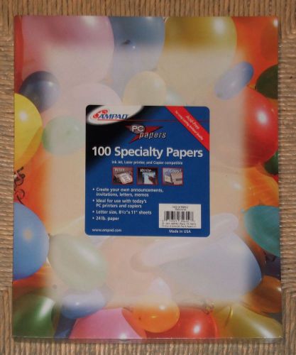 Balloons Specialty Paper - 100 Sheets 8 1/2&#034; x 11&#034; - 24 lb Paper - FREE PRIORITY