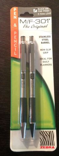 Zebra Pen M/F301 Pen/Pencil Set - Pen Point Size: 0.7mm - Lead Size: 0.5mm - Ink