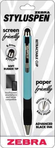 Zebra stylus pen with  advanced black ink, light  blue barrel for sale