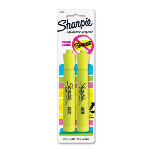 10 Sharpie Highlighter, Smear Guard, Wide, Fluorescent Yellow - 5 x 2 Pack
