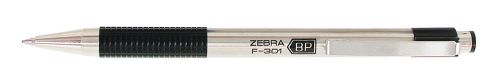 Zebra 27211, F301 Retractable Ball Pen Medium Black 6ea