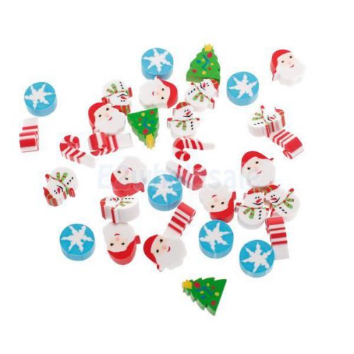 Mini xmas pencil rubber erasers santa snowman kid children party gifts favor for sale