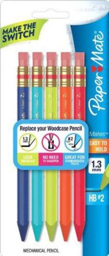 Sanford Mates 1.3mm Mechanical Pencils 5 Colored Barrel Mechanical Pencils