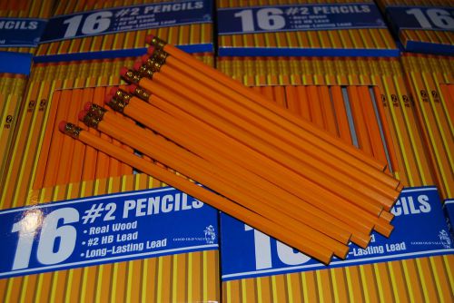 Lot of 192pc Wooden # 2 Pencils w/eraser For office School or home