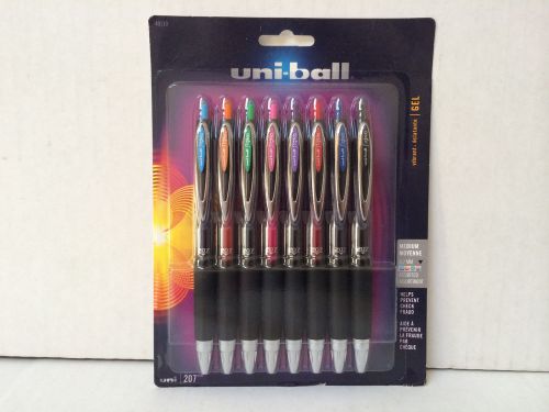 New uni-ball-Signo Gel 207 Roller Ball Retractable Gel Pen,Assorted,Medium,8 pen