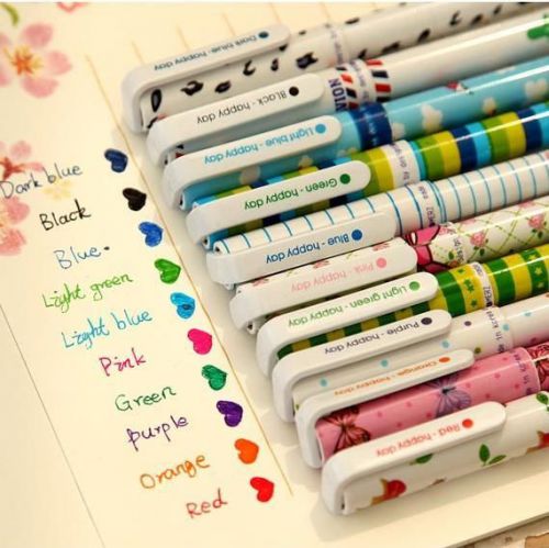 10 pcs/lot New Cute Cartoon Colorful Gel Pen Rollerball Pens Set Stationery Gift