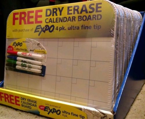 NIP 4 Ultra Fine Tip Expo Markers Dry Erase Calendar Board  Lot of 12 display CS