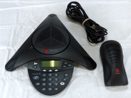 Polycom SoundStation2 2201-16000-601 Conference Phone w/ Power Wall Module