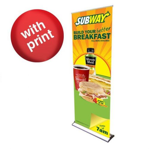 Next day service hd retractable banner stand 24&#034; with vinyl print for sale