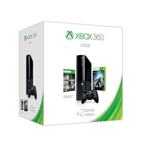 new Microsoft Xbox 360 Slim Holiday Bundle 250 GB Black Console