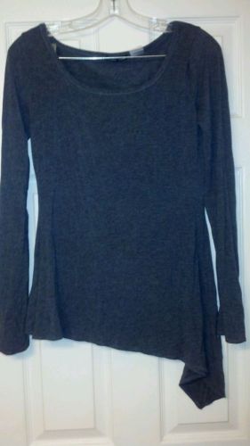 Linq soft &amp; stretchy gray modal rayon fluid knit blouse/tunic/shirt/top l 10/12 for sale