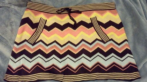 Missoni for Target Women&#039;s Sweater Knit Skirt M 8/10 CORAL ZIG ZAG swim coverup
