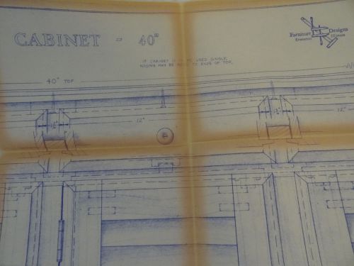 Wood Furniture Designs Blueprint  - 40&#034; Cabinet  Vintage 155 1972