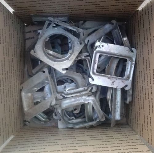 37 galvanized electrical box mudrings + 3 galvanized steel electrical 4s boxes..