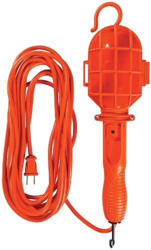 Woods 0201 18/2-Gauge SJTW Trouble Light with Plastic Guard  Orange  75-Watt  25