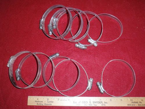 10 stainless steel worm drive hose clamps no.48 2-3/16&#034; to 3-1/2&#034; - 65mm to 89mm for sale
