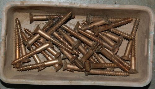 Bronze flathead (slotted) screws 2 1/2&#034; #18  (10)