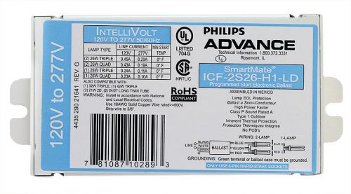 Philips advance icf-2s26-h1-ldk cfl ballast,electronic,54w,120/277v for sale