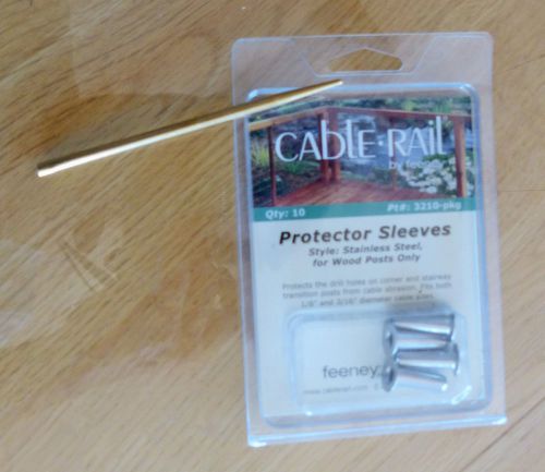 Four (4) feeney stainless steel 1/8&#034; protector sleeves &amp; 1/8&#034; fid lacing needle for sale