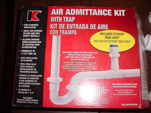 Air admittance kit with trap - keeney manufactureing - new - factory sealed vent for sale