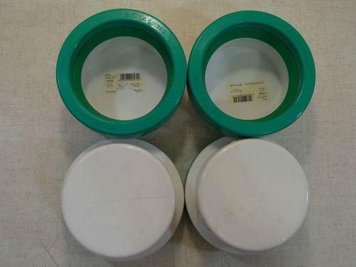 Lot Set of 4 PTI Platic Trends SDR26 PVC 4&#034; Gasketed Sewer Plumbing Caps H1604