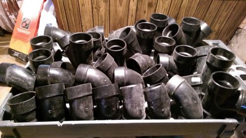 LOT OF VARIOUS 3&#034; ABS FITTINGS 36 PIECES IN LOT ALL 3&#034; ABS FITTINGS OLD STOCK