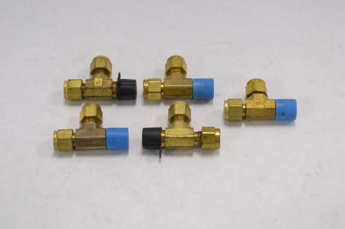 Lot 5 new parker 4-4-4rbz-b male tee brass fitting 1/4in npt b334745 for sale