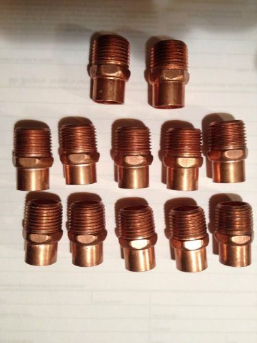 Lot of 12. 1/2&#034; Copper X Male Adapter  NEW . Free Ship