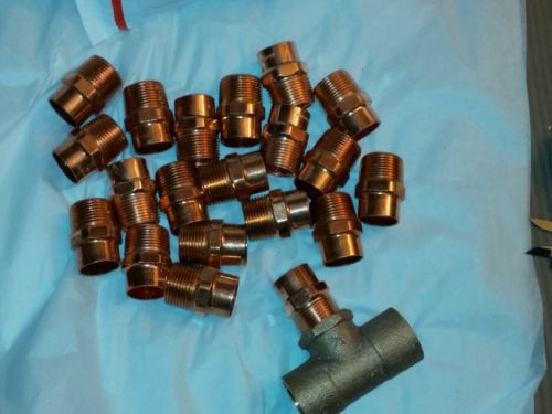 20,3/4&#034;x3/4&#034; male new threaded/sweat copper adapter.all (jw), thread,slip,korea for sale