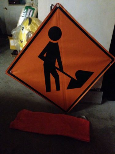 Road Constuction Vinyl Sign Roll Up Sign