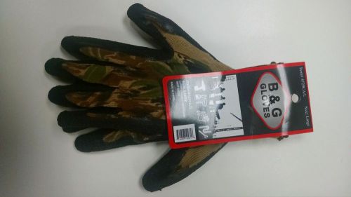 NEW Camouflage Work Latex Coated Knit Large Gloves