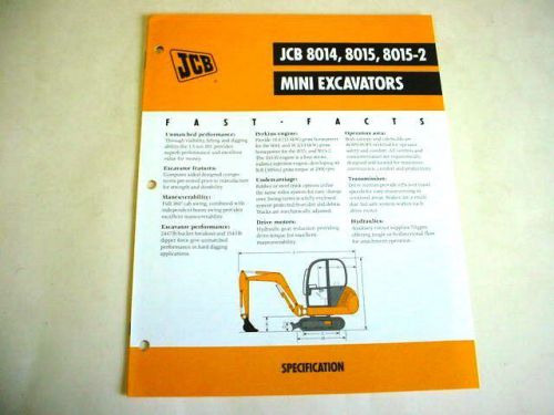 JCB 8014 8015 8015-2 Mini Excavators Brochure