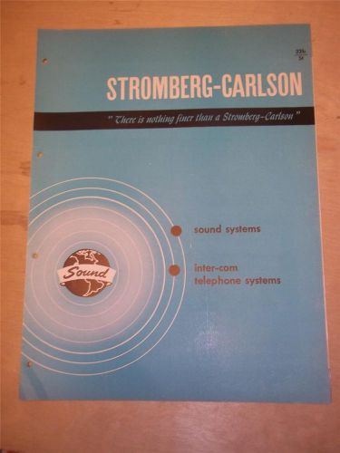 Vtg Stromberg-Carlson Co Brochure~Sound Systems/Phone Intercom/Carillons~Catalog