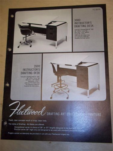 Fleetwood Brochure~Drafting-Art Educational Furniture~Desks/Cabinets~Catalog